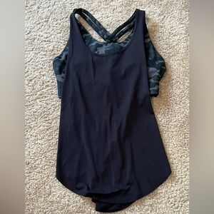 Built in bra tank top. Camo and black.